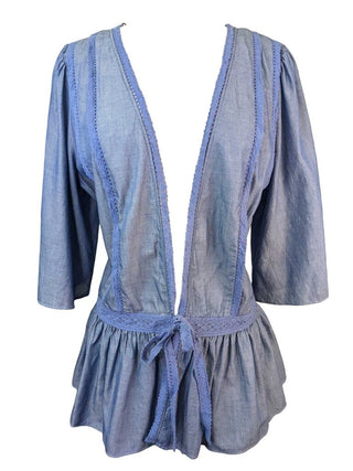 R NWT chambray tie front