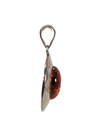 R Sterling amber pendant