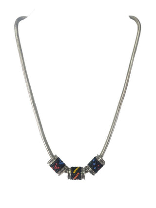 R SS Barrel Bead Necklace