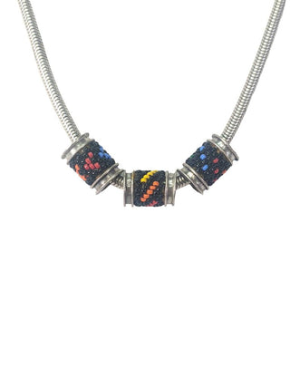 R SS Barrel Bead Necklace