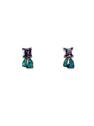 R SS Opal Amethyst Earrings