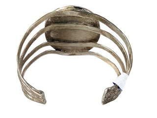 R Nickle silver stone cuff bracelet