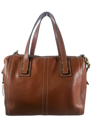R Pebbled Leather Satchel w/Strap