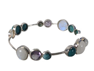 R Moonstone & Amethyst Bangle Bracelet