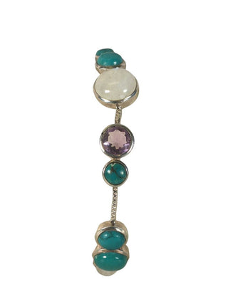 R Moonstone & Amethyst Bangle Bracelet