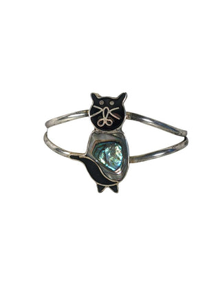 R Steel Cat Bangle