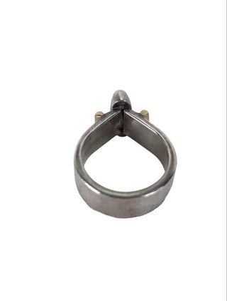 R sterling 14k gold pearl ring