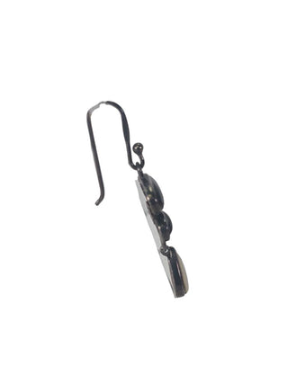 R sterling onyx shell dangle earrings