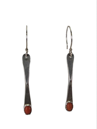 R sterling coral dangle earrings