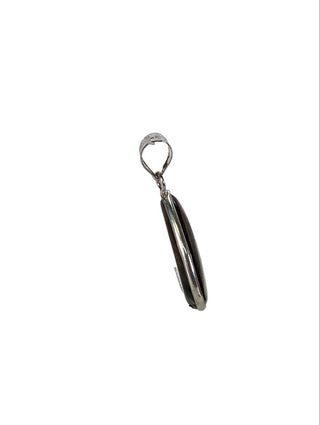 R sterling stone pendant