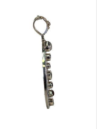 R sterling stone & abalone pendant