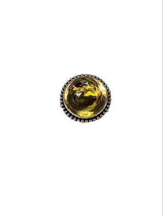 R sterling dome citrine ring