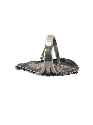 R vintage sterling shell ring