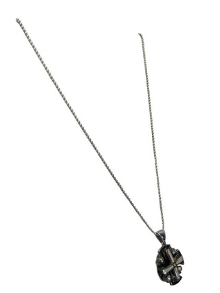 R sterling opal Jerusalem Cross pendant necklace
