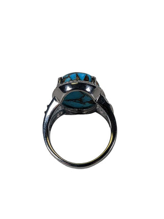 R Stainless Steel Stone Ring