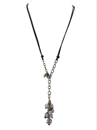 R pearl lariat necklace
