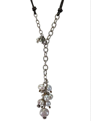 R pearl lariat necklace