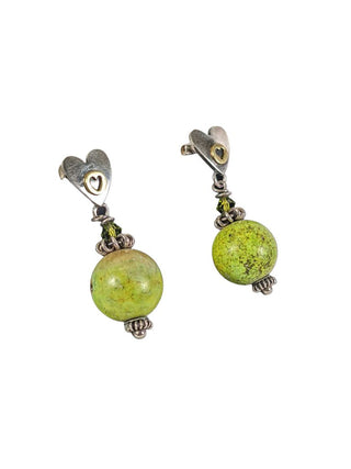 R SS Stone Heart Earrings