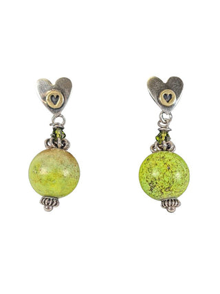 R SS Stone Heart Earrings
