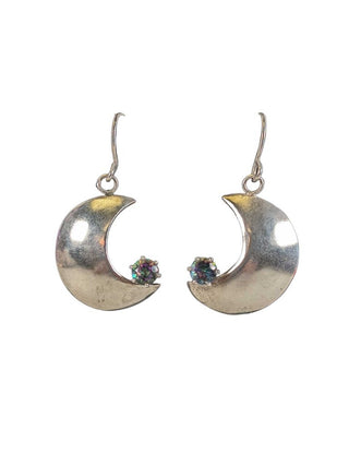 R Half Moon Stone Earrings