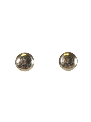R SS Stamped Button Earrings