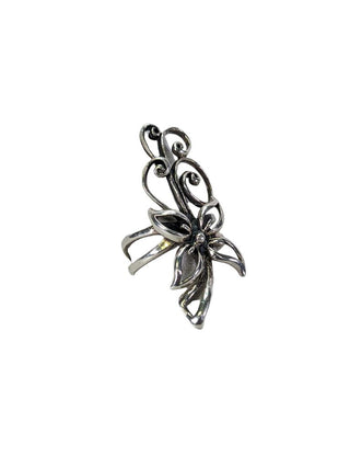 R sterling flower ring