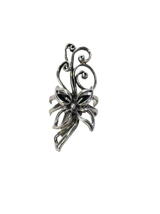 R sterling flower ring
