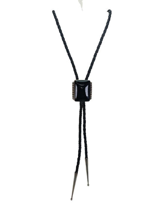 R sterling onyx bolo tie