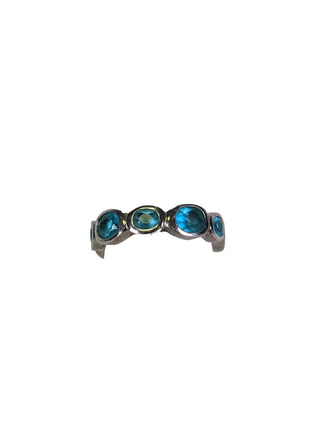 R sterling stone band ring