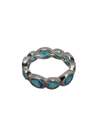 R sterling stone band ring