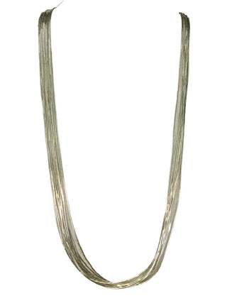R multi strand liquid silver necklace
