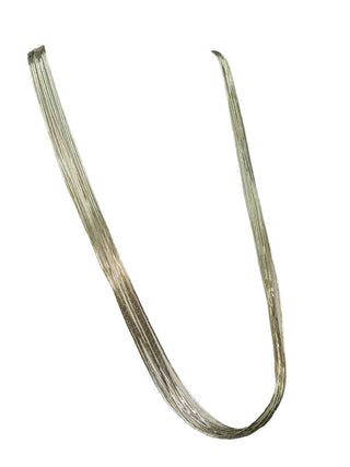 R multi strand liquid silver necklace