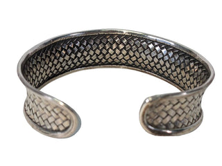 R sterling woven cuff