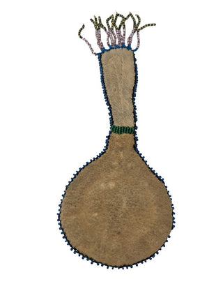 R leather hand beaded medicine pouch
