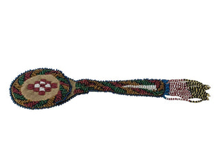 R leather hand beaded medicine pouch