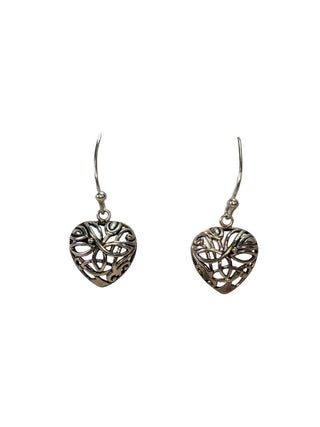 R sterling heart earring & necklace set