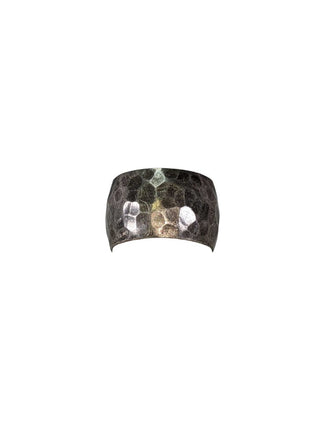 R hammered sterling ring