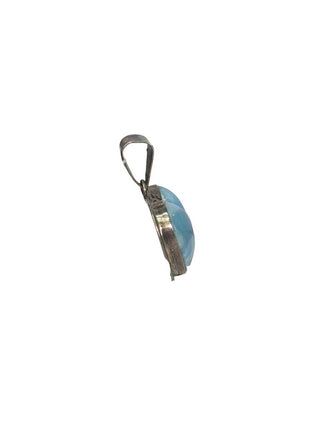 R sterling larimar heart pendant