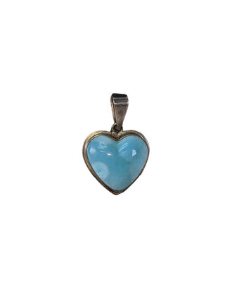 R sterling larimar heart pendant