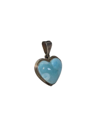 R sterling larimar heart pendant