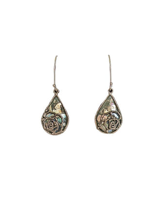 R SS Floral Ancient Roman Glass Earrings