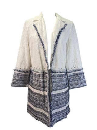 R Eyelet Fringe Cover Up Blazer
