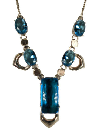 R Swiss Blue Topaz Necklace & Earring Set