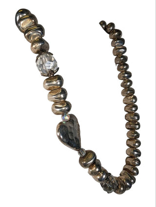 R Beaded Heart Necklace