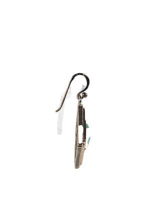 R Two Tone Stone Earrings