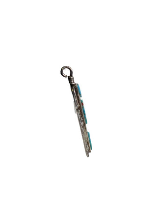 R SS Inlay Stone Feather Pendant