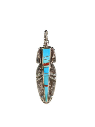 R SS Inlay Stone Feather Pendant