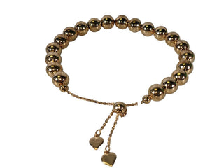 R Gold Over Silver Beaded Bracelet