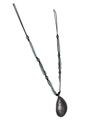 R SS Pendant on Leather Necklace