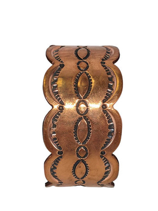 R Stamped Copper Cuff